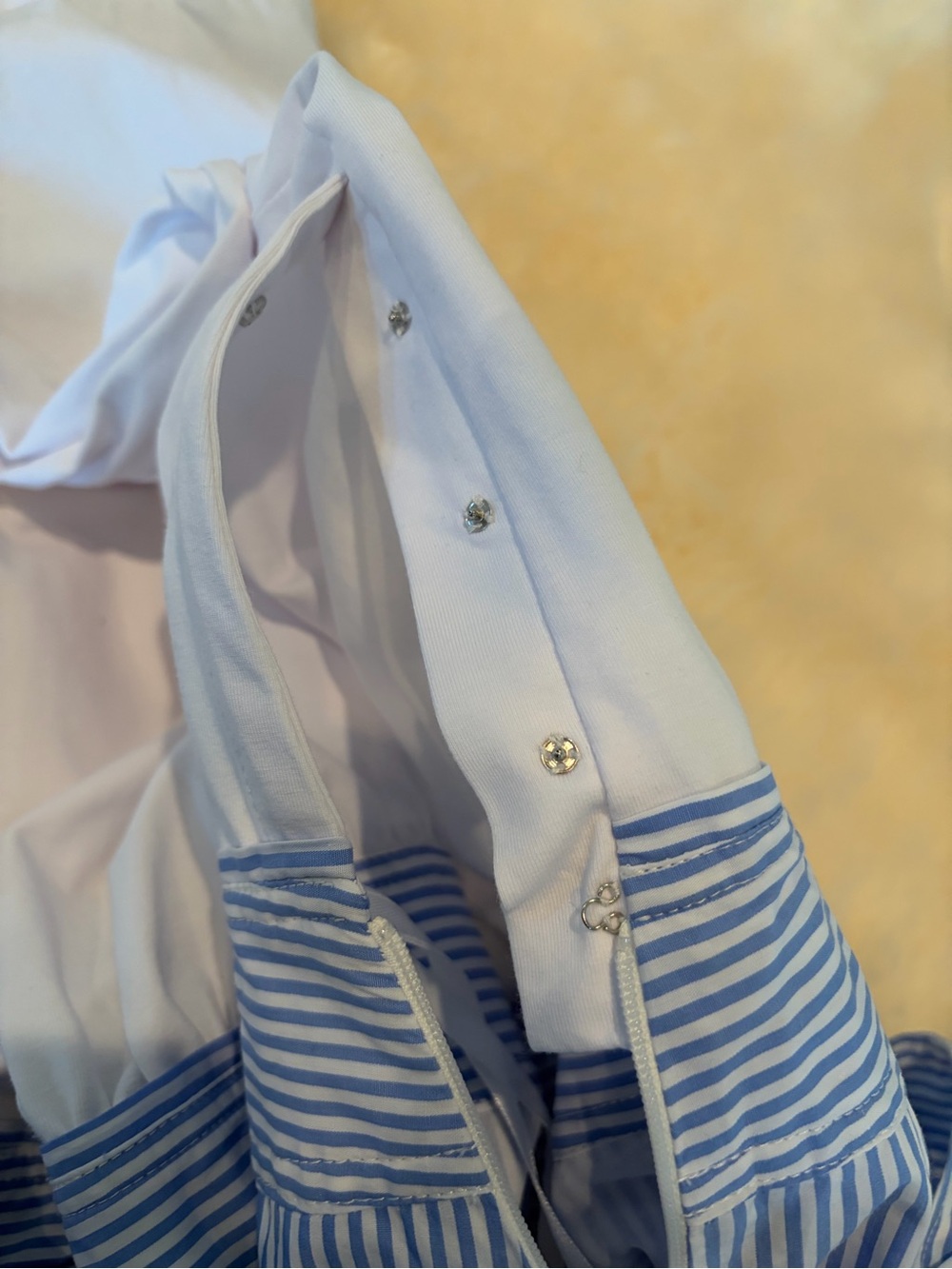 Veronica Beard Blue and White Striped Ruffle Wrap Mini Skirt - Picture 6 of 6